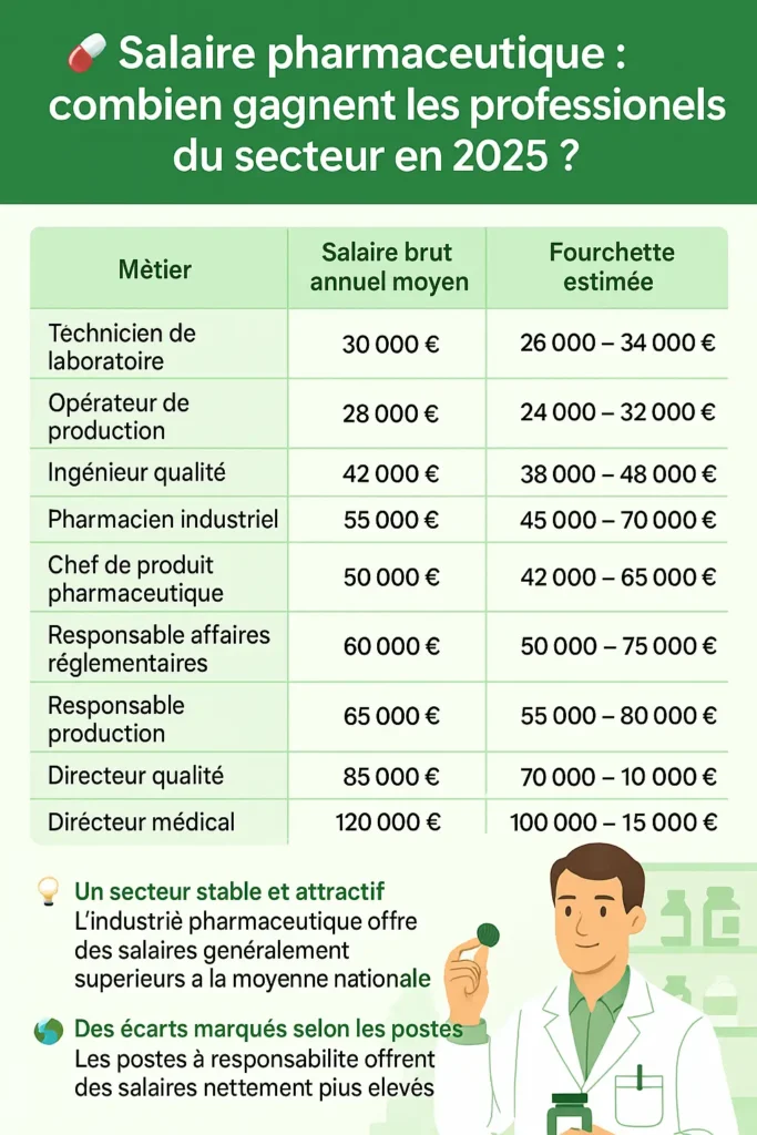 tableau comparatif de salaire pharmaceutique
