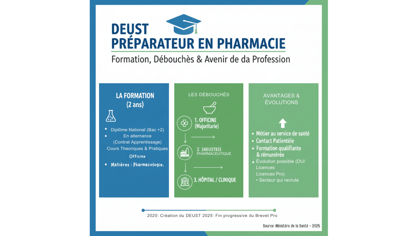 deust préparateur en pharmacie le tableau récapitulatif