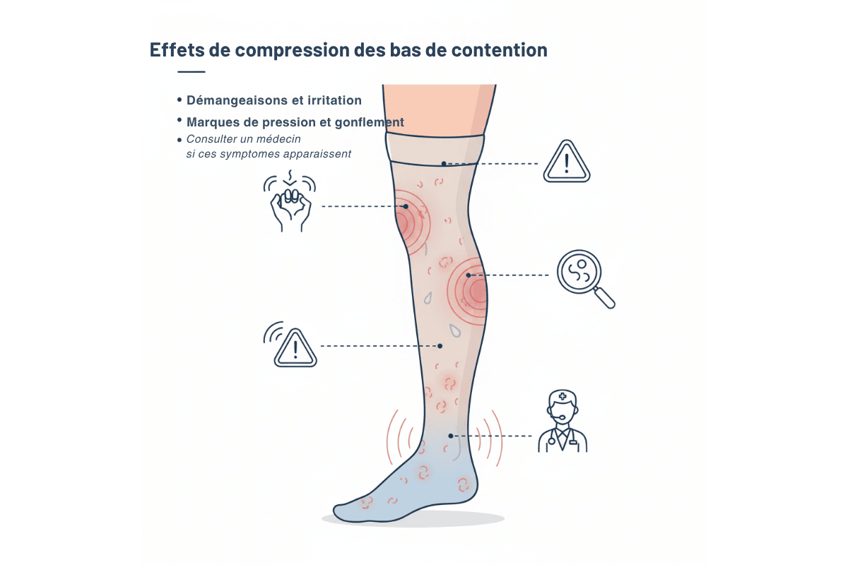 effets de compression des bas de contentions dangereux