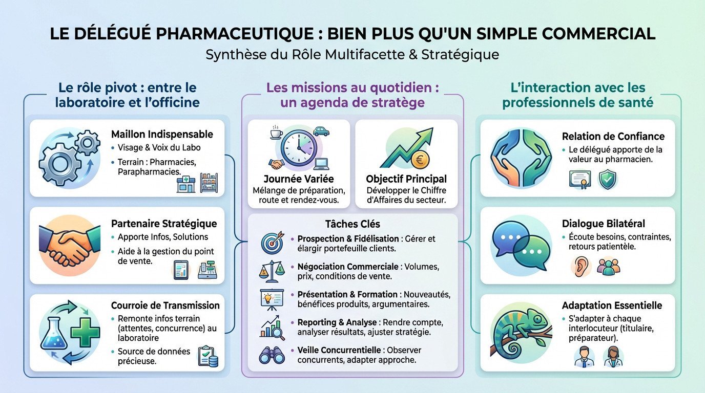 Délégué pharmaceutique en discussion professionnelle avec un pharmacien