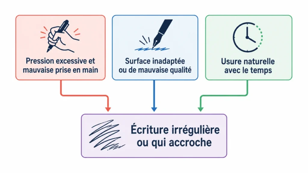 Causes principales de la bosse d'écriture — Boule de l'écrivain
