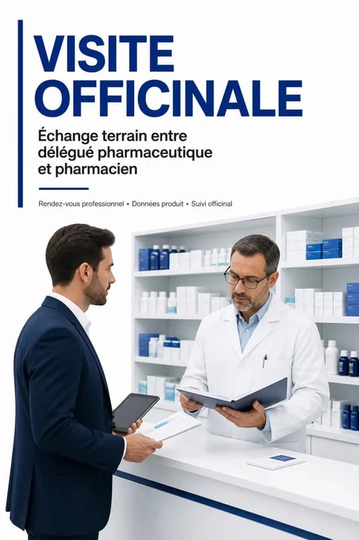 Délégué pharmaceutique en rendez-vous dans une pharmacie, illustrant le métier de délégué pharmaceutique