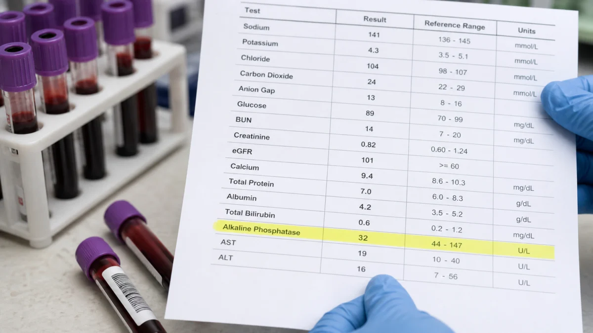 Phosphatases alcalines basses : que signifie ce résultat d'analyse — phosphatases alcalines basses