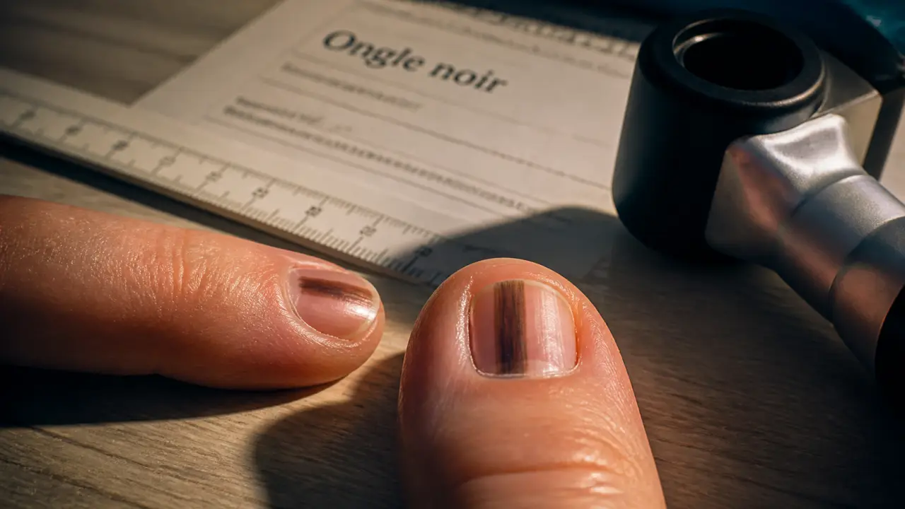 Trait noir sur les ongles : bande sombre sur l’ongle