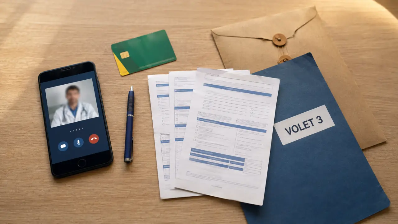 Arret maladie en ligne : téléconsultation et volets à envoyer, volet 3