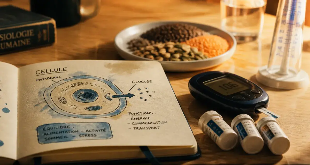 Insulino résistance : schéma, glucomètre et aliments pour comprendre le métabolisme